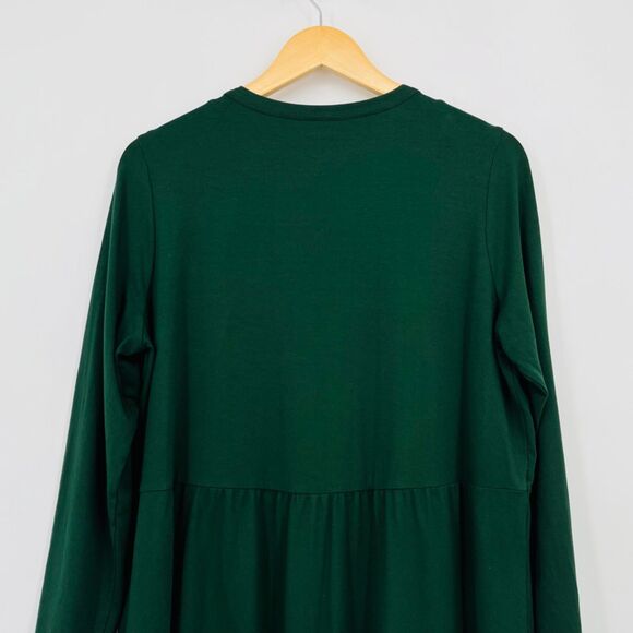 J Jill Wearever Collection Green 2 Piece  Tunic Top Set Size Med Petite, Button - Picture 5 of 8